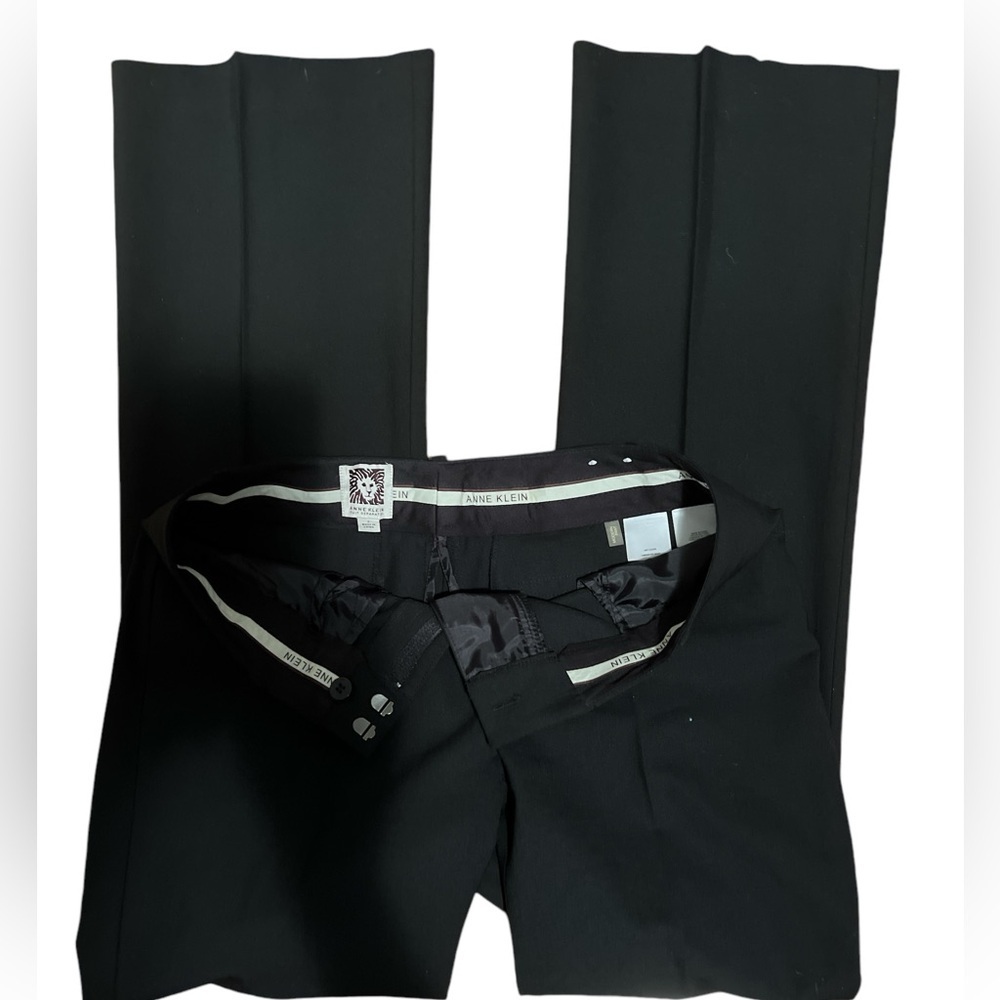 Anne Klein black trousers flare leg, Sz 2